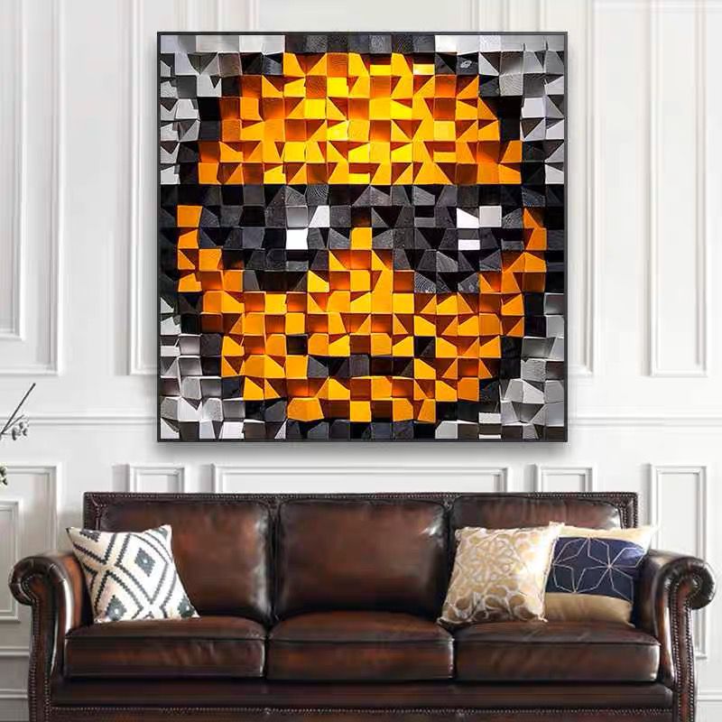 Cool Emoji Mosaic 3D Wood Wall Art