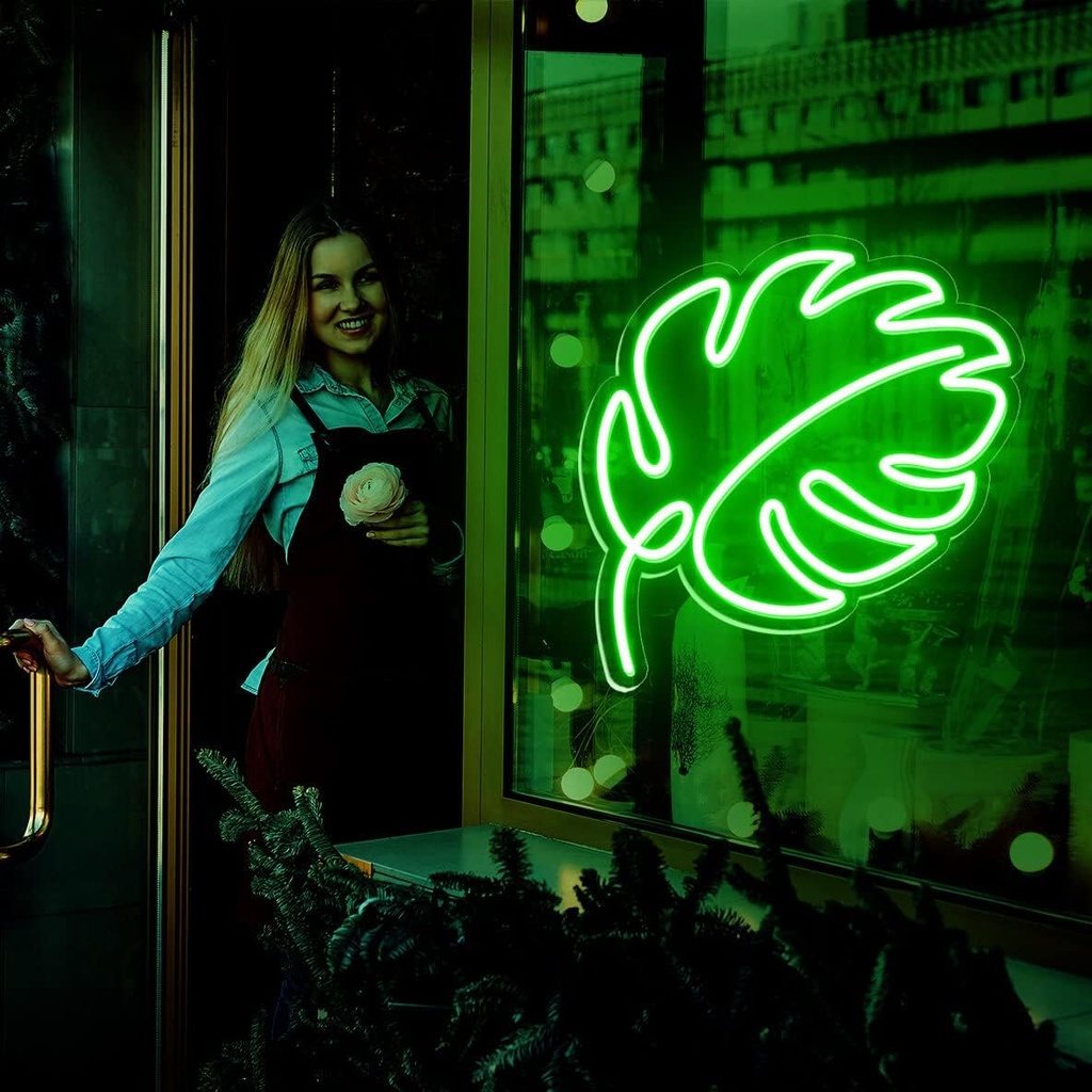 Monstera Leaf Neon Led Light Sign Art Decor ‎