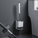 فرشة تنظيف تواليت سيليكون بحامل لزق دبل فيس قوي بدرج لتجميع المياه للحفاظ علي نظافة الحمام