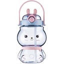 Kids Flask Cute 3D Rabbit Shape with 2 Tanks &amp; Straw with Strap for Easy Holding 1130 ml