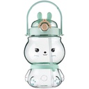 Kids Flask Cute 3D Rabbit Shape with 2 Tanks &amp; Straw with Strap for Easy Holding 1130 ml