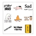 Study Hard Vinyl Sticker Pack Reusable &amp; Waterproof