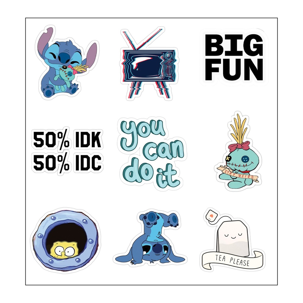 Stitch fans Vinyl Sticker Pack Reusable &amp; Waterproof