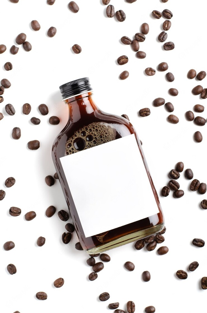 زجاجة فلات 500 ملي للاسبريسو والمياه والعصائر من الزجاج الشفاف بغطاء معدني باللون الفضي