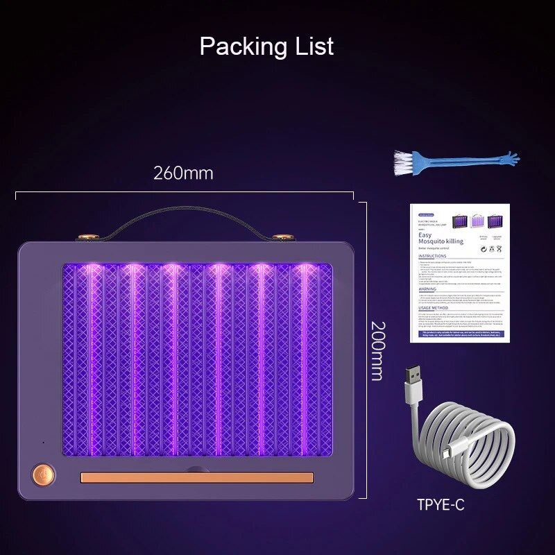 جهاز صاعق وقاتل الناموس والحشرات بالاشعة فوق البنفسجية مضيئ بوصلة يو اس بي