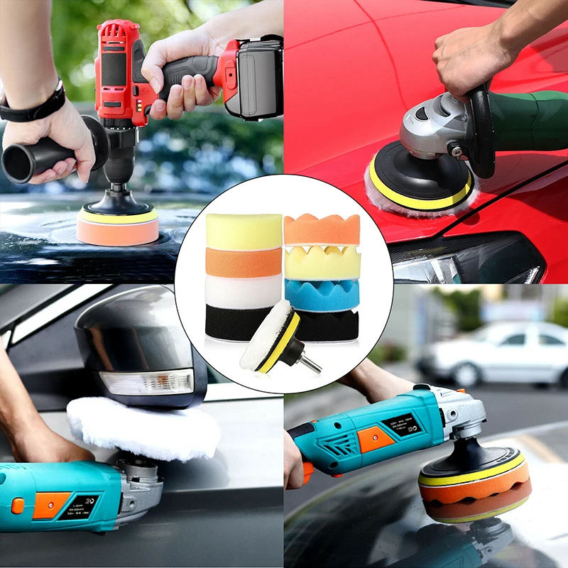 مجموعة تلميع وتنظيف السيارات 11 قطعة تتصل بالشانيور لإزالة الشحوم والأتربة قابلة للغسيل لإعادة الأستخدام