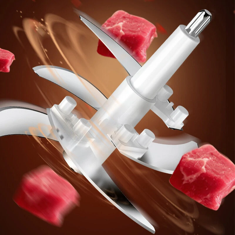 كبة استانليس ستيل فضي 5 لتر و 5 أسلاحة قوية لفرم اللحوم والثوم والبصل والخضروات والفاكهة 250 وات 3 سرعات