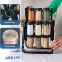 طقم توابل 18 قطعة من البرطمانات بحامل دوار