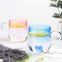 مج كيوت بقلب ثري دي من الداخل باللون الأزرق لشرب وتقديم العصائر والنسكافيه