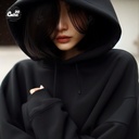 Do What makes you happy هودي اوفر سايز قطن بكابيشو باللون الاسود  للرجال والنساء