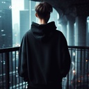 The Dog face هودي اوفر سايز قطن بكابيشو باللون الاسود  للرجال والنساء