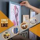 لزق دبل فيس قوي بوجهين 60 قطعة شفاف قابل لاعادة الاستخدام للبوسترات والتابلوهات قابل للازالة بسهولة بدون حفر ولا يترك اثر