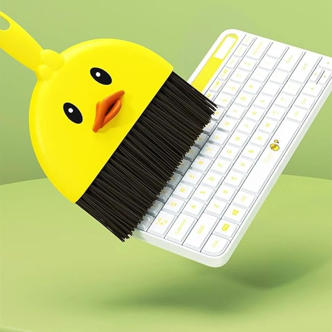 طقم جاروف بالفرشه شكل بطوط لازالة الاتربة من الاماكن الضيقة بسهولة