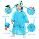 كوت وتربروف لحماية الاطفال من المطر والأتساخ بكابشوه وجيوب امامية برسومات مميزة قابل للطي