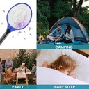 مضرب ناموس صاعق بكشاف ويعمل بالشحن