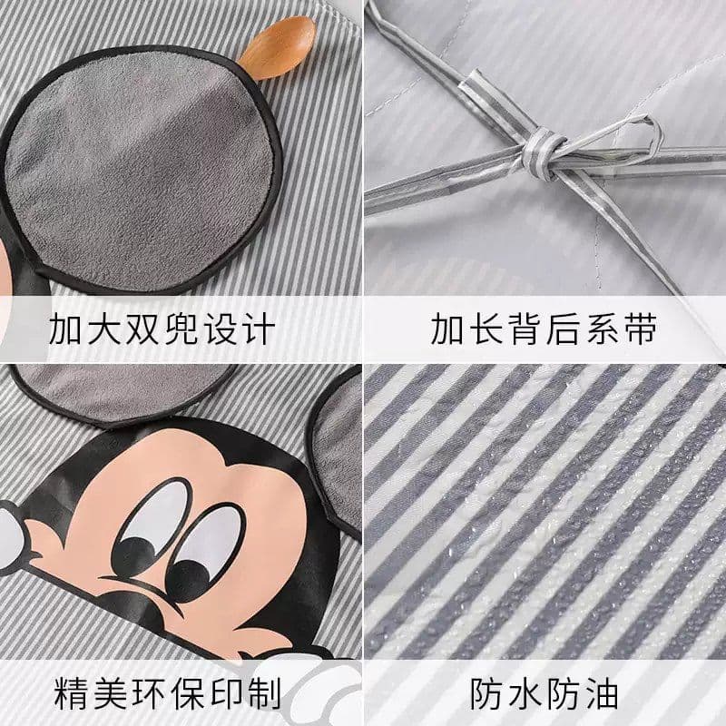 مريلة مطبخ ميكي وتر بروف بجوانب قماش ميكروفيبر لإمتصاص البلل