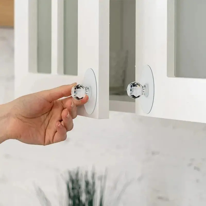 هوك مقبض شفاف دبل فيس بديل للمسامير لتعليق الملابس وادوات الحمام والمطبخ