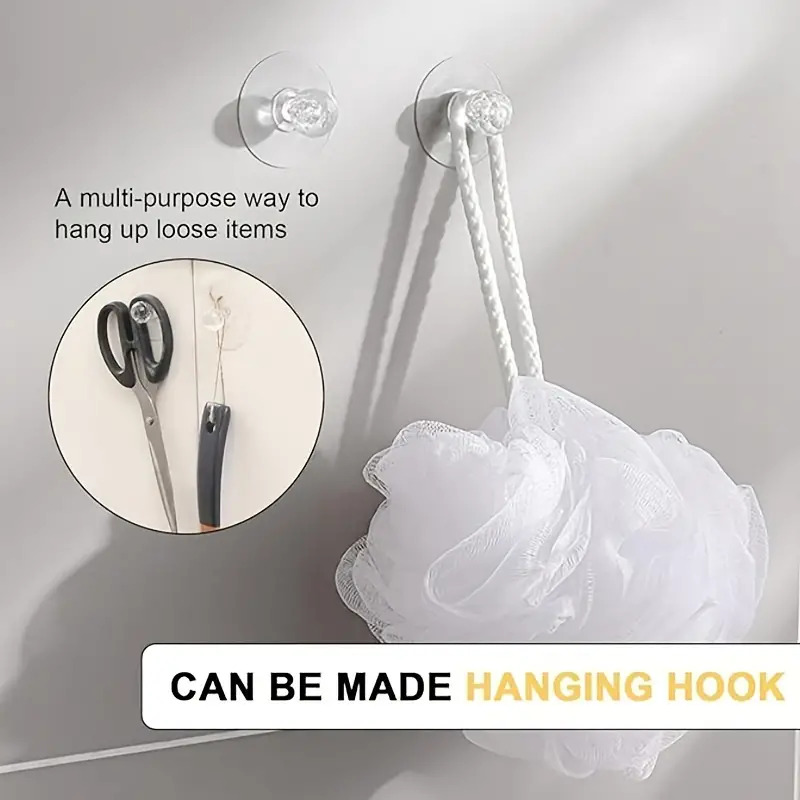 هوك مقبض شفاف دبل فيس بديل للمسامير لتعليق الملابس وادوات الحمام والمطبخ