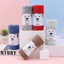 طقم فوط 5 قطع تنشيف يد مايكروفيبر قطيفه للمطابخ علي شكل دبدوب الوان مختلفة