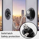 قفل أمان معدني بمفتاح لغلق الادراج والابواب والشبابيك لحماية الأطفال