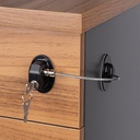 قفل أمان معدني بمفتاح لغلق الادراج والابواب والشبابيك لحماية الأطفال