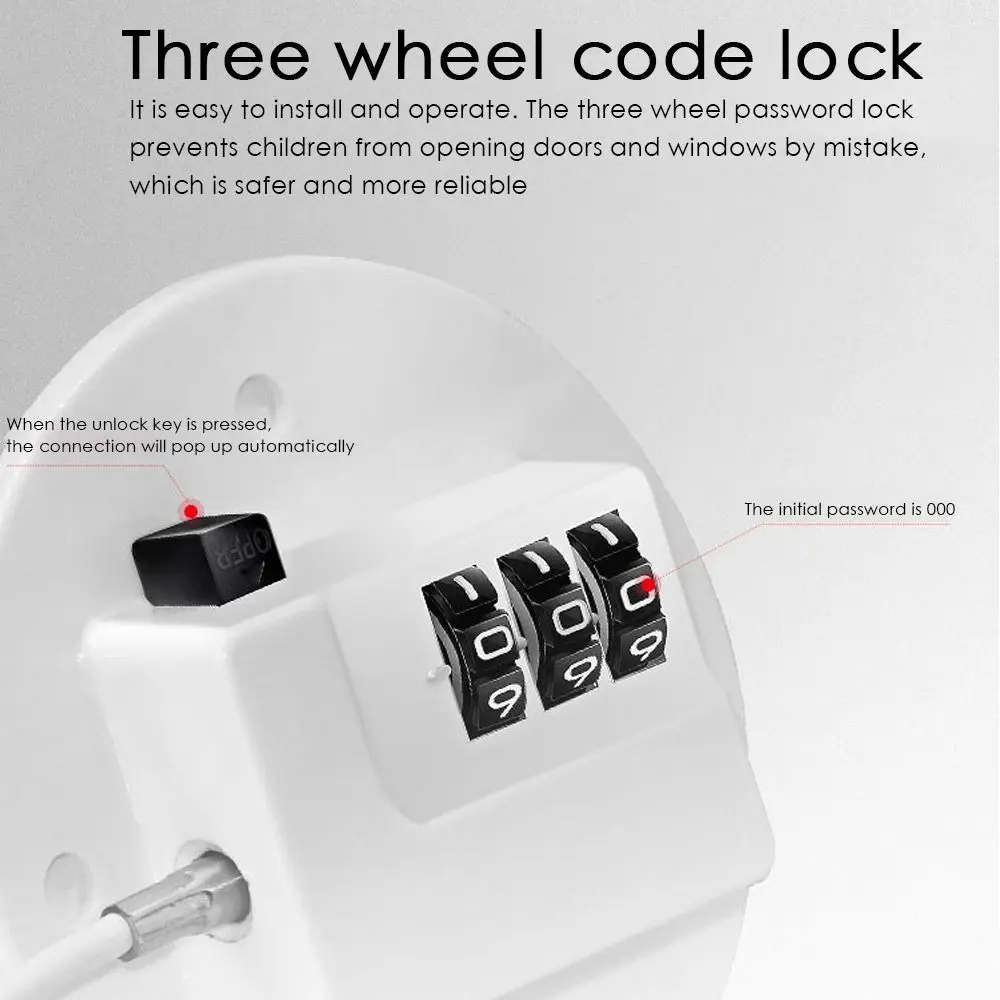 قفل أمان برقم سري لغلق الثلاجة والخزائن والدواليب والأدراج بلزق دبل فيس قوي