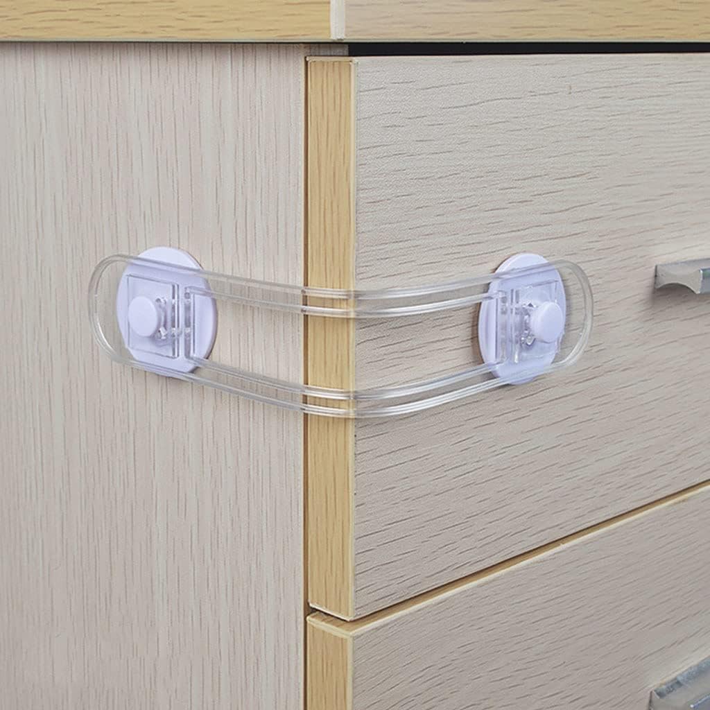 قفل امان لاصق شفاف لحماية الاطفال للتثبيت علي الثلاجة او الشباك او الابواب و الادراج