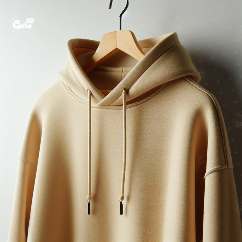 Yesterday Now Tomorrow  هودي اوفر سايز قطن باللون  البيج  