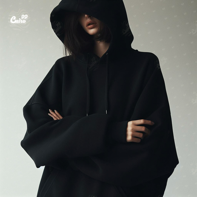 Do What you love to do ♥️ هودي اوفر سايز قطن باللون الاسود