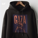 GAZA هودي اوفر سايز قطن باللون الاسود