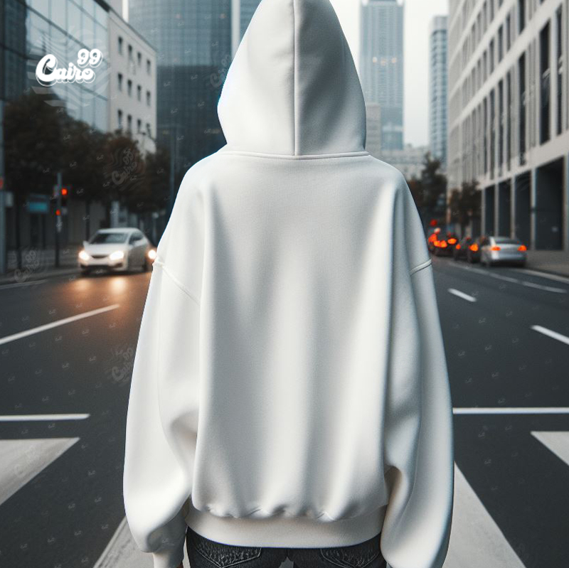 Love هودي اوفر سايز قطن باللون الابيض