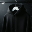 Mr. Bean هودي اوفر سايز قطن باللون الاسود