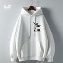 No one is you هودي  اوفر سايز قطن باللون الابيض