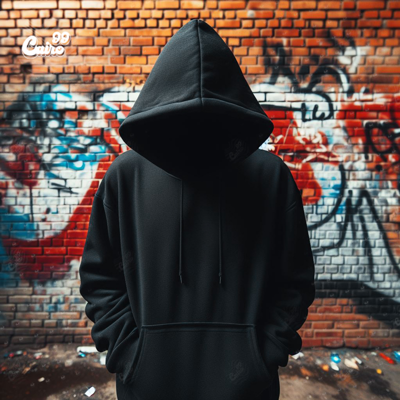 Luffy هودي  اوفر سايز قطن باللون الاسود