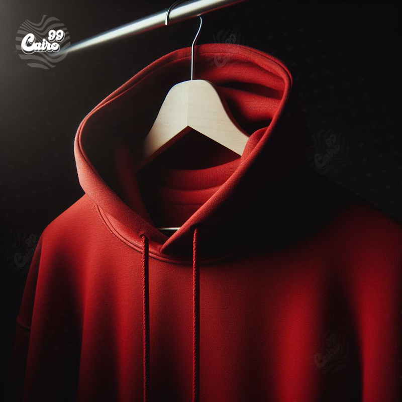 Not Dead Yet  هودي  اوفر سايز قطن باللون الاحمر