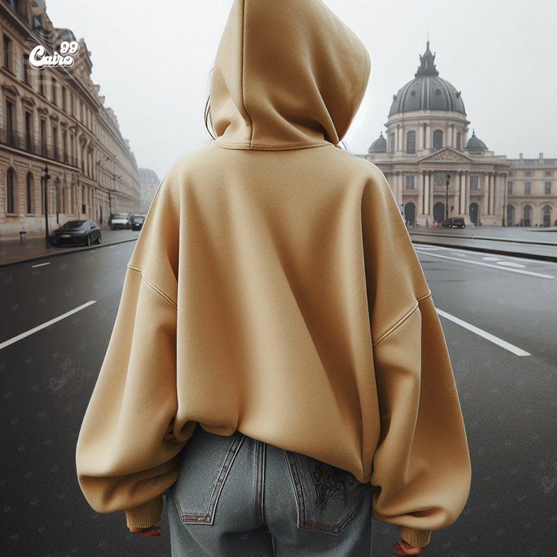 The Best Version Of You البيج هودي  اوفر سايز قطن باللون