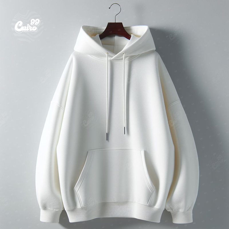 Panda هودي اوفر سايز قطن باللون الابيض