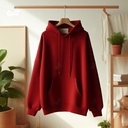 Bad choices Make Good Stories هودي اوفر سايز قطن باللون الاحمر