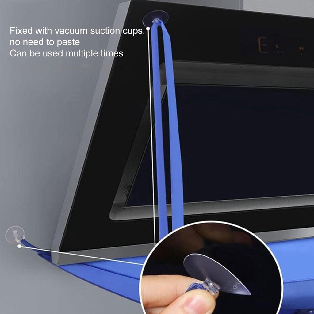 غطاء تنظيف التكييف وشفاط البوتجاز من الزيوت والغبار ووتر بروف مع انبوب للتصريف بتصميم معلق بلون ازرق