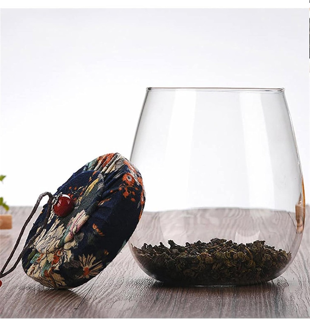 بطرمان 1000ملي بيضاوي بغطاء محكم الغلق مغطي بقماش مزخرف لحمل وتنظيم الكاندي والبلح في المطبخ او علي السفرة