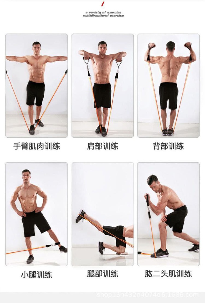 حبل شد عضلات الجسم متعدد المقاومة لممارسة الرياضة من أي مكان