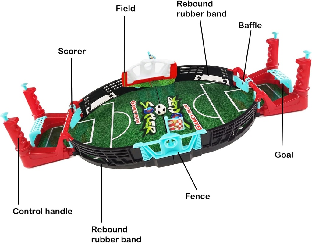 لعبة ملعب كرة القدم تفاعلية مصممة لفردين عبارة عن ملعب كرة قدم و6 قطع من الكرة للاطفال والكبار