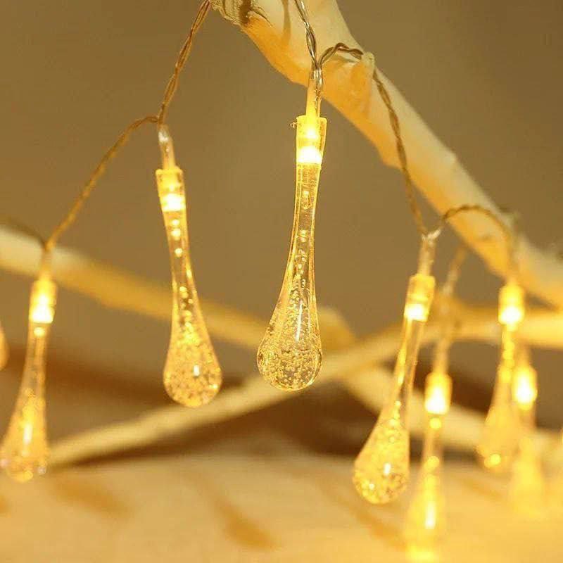 فرع زينة مضئ 14 قطعة شكل لمبة كريستال مسحوبة مميز لأجواء رمضانيه مميزة