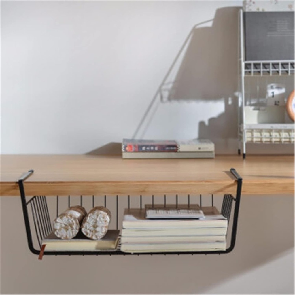 رف ومنظم معدن للتخزين يعلق تحت الارفف لتنظيم التوابل والكريمات او الفوط في الحمام