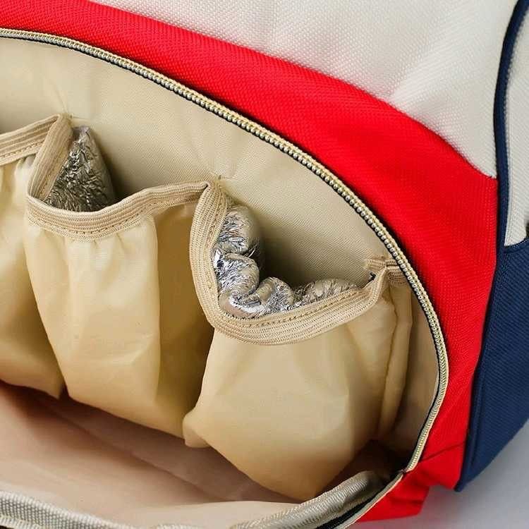 شنطة بيبي وتربروف مقسمة من الداخل لحمل جميع المتعلقات بجيب خارجي مقسم ومبطن فويل للببرونه