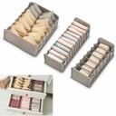 منظم أدراج لتنظيم الملابس الداخلية والجوارب وربطات العنق قماش 3 قطع قابل للطي