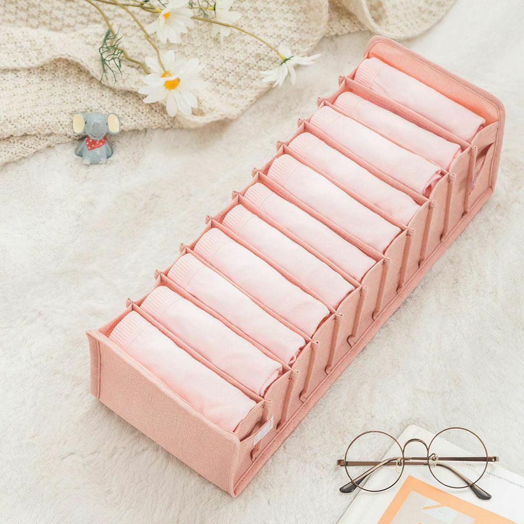 منظم أدراج لتنظيم الملابس الداخلية والجوارب وربطات العنق قماش 3 قطع قابل للطي