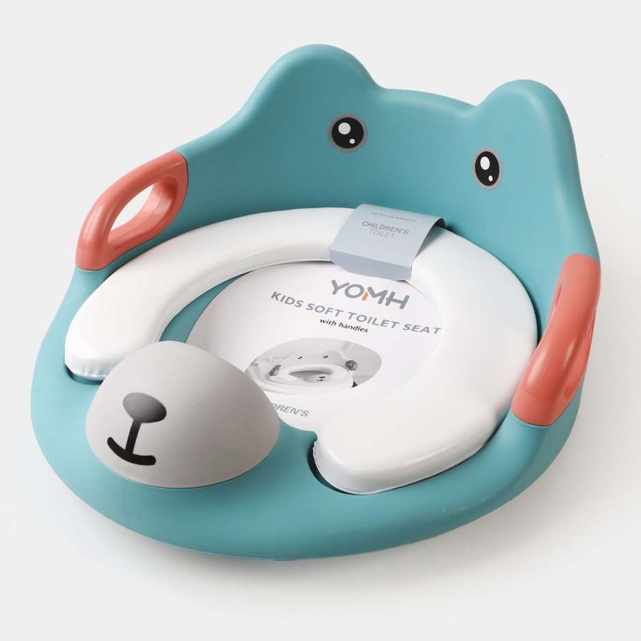 بوتي للاطفال مبطنة للتدريب علي استخدام التواليت بمقبض يناسب جميع انواع الحمامات