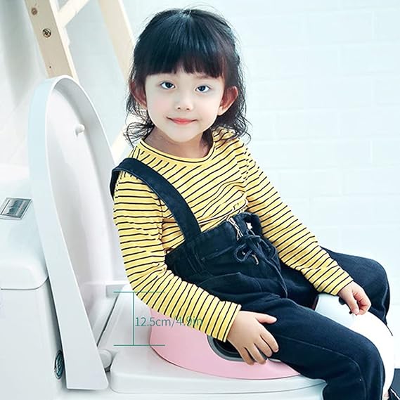 بوتي للاطفال مبطنة للتدريب علي استخدام التواليت بمقبض يناسب جميع انواع الحمامات