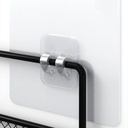 رف معدني شبك لحمل وتنظيم أدوات المطبخ والحمام مزود بدبل فيس قوي لسهولة التعليق